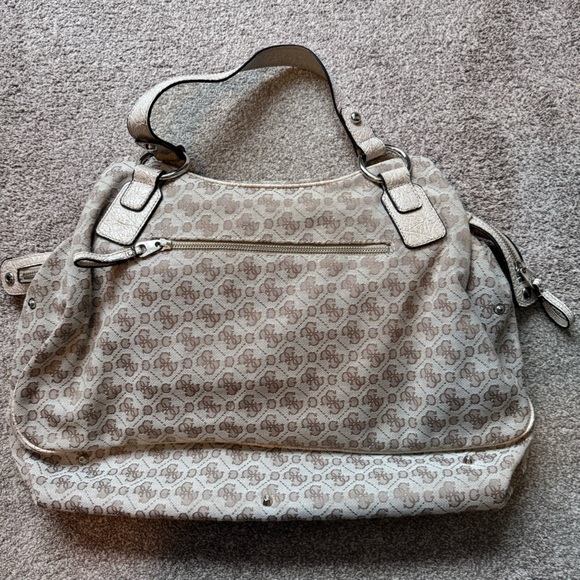 Vintage Y2K GUESS Logo Monogram Canvas Purse Tote Bag EUC All Over Print - Picture 2 of 11